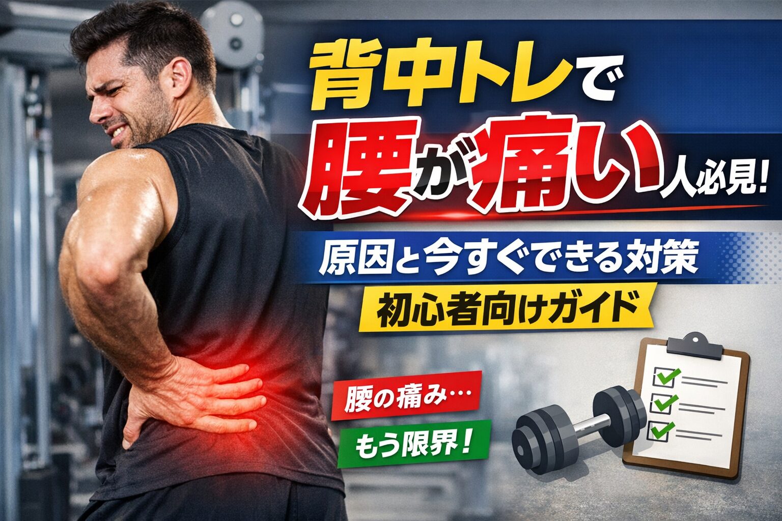 背中トレ腰痛い